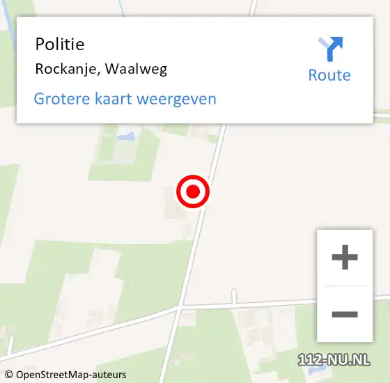 Locatie op kaart van de 112 melding: Politie Rockanje, Waalweg op 2 maart 2022 14:17