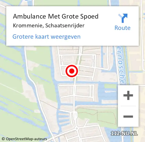 Locatie op kaart van de 112 melding: Ambulance Met Grote Spoed Naar Krommenie, Schaatsenrijder op 2 maart 2022 14:39