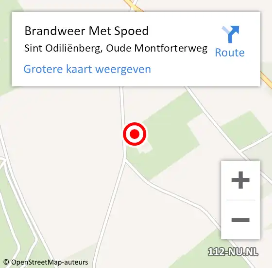 Locatie op kaart van de 112 melding: Brandweer Met Spoed Naar Sint Odiliënberg, Oude Montforterweg op 2 maart 2022 15:15