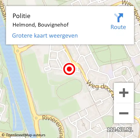 Locatie op kaart van de 112 melding: Politie Helmond, Bouvignehof op 2 maart 2022 15:46