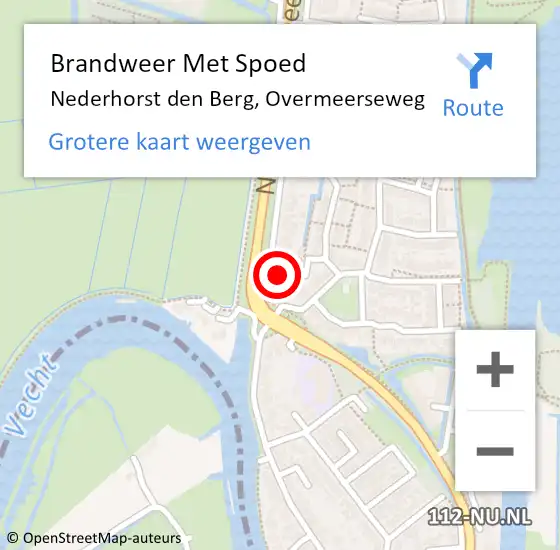 Locatie op kaart van de 112 melding: Brandweer Met Spoed Naar Nederhorst den Berg, Overmeerseweg op 2 maart 2022 15:52