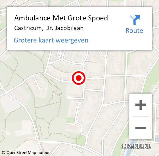 Locatie op kaart van de 112 melding: Ambulance Met Grote Spoed Naar Castricum, Dr. Jacobilaan op 2 maart 2022 15:52