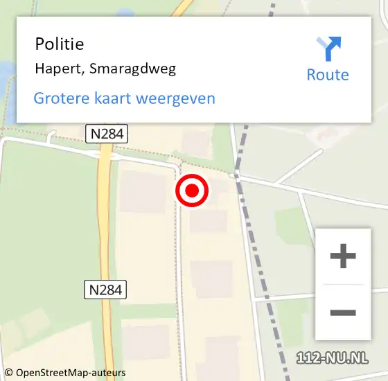 Locatie op kaart van de 112 melding: Politie Hapert, Smaragdweg op 2 maart 2022 16:16