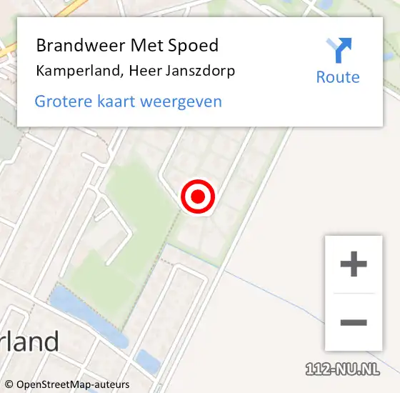 Locatie op kaart van de 112 melding: Brandweer Met Spoed Naar Kamperland, Heer Janszdorp op 2 maart 2022 17:24