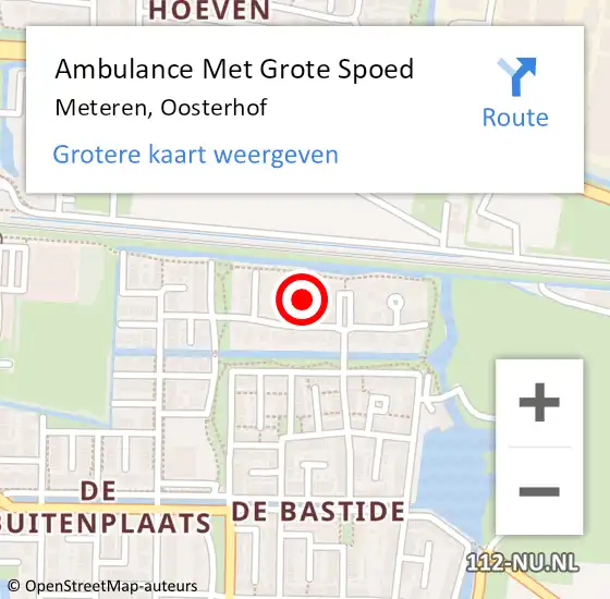 Locatie op kaart van de 112 melding: Ambulance Met Grote Spoed Naar Meteren, Oosterhof op 2 maart 2022 18:27