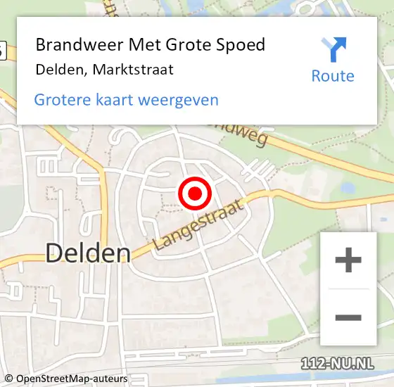 Locatie op kaart van de 112 melding: Brandweer Met Grote Spoed Naar Delden, Marktstraat op 10 juli 2014 03:09