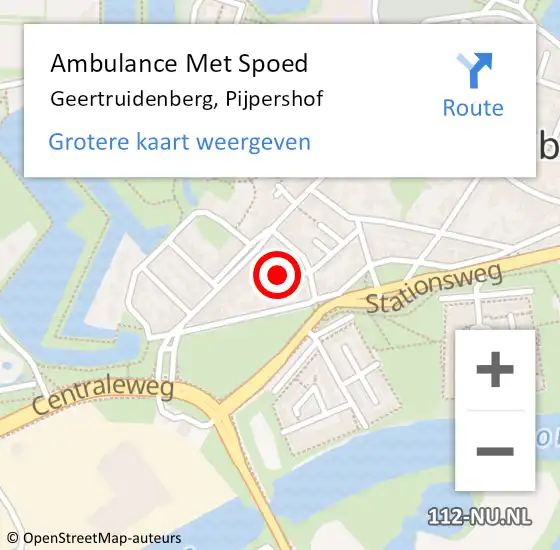 Locatie op kaart van de 112 melding: Ambulance Met Spoed Naar Geertruidenberg, Pijpershof op 10 juli 2014 03:13