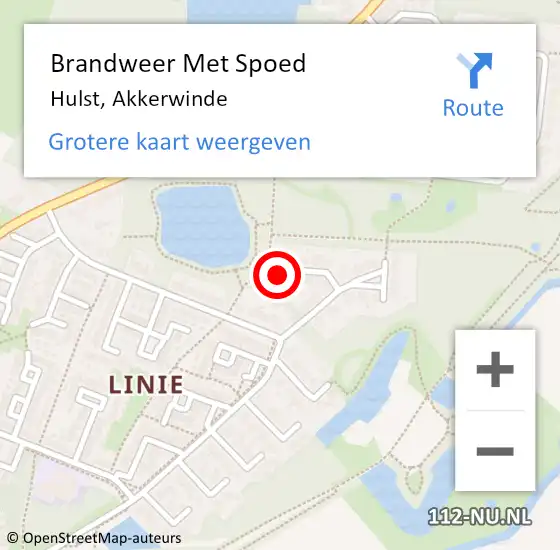 Locatie op kaart van de 112 melding: Brandweer Met Spoed Naar Hulst, Akkerwinde op 2 maart 2022 19:26