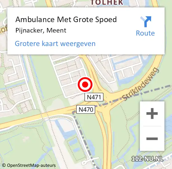 Locatie op kaart van de 112 melding: Ambulance Met Grote Spoed Naar Pijnacker, Meent op 2 maart 2022 19:48