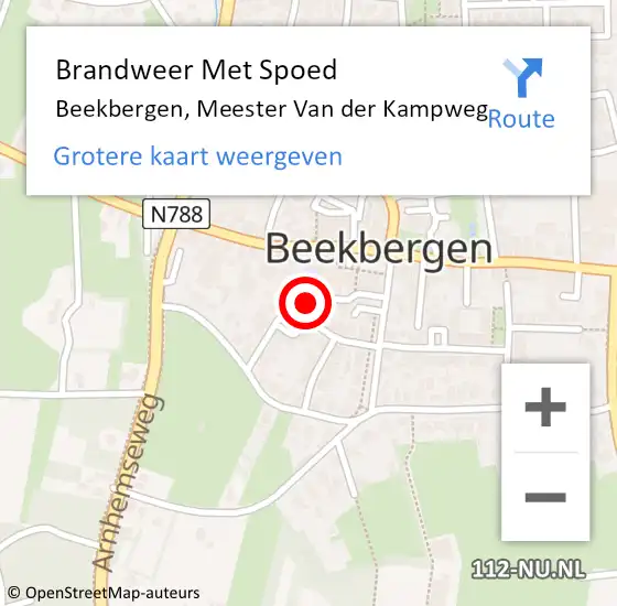 Locatie op kaart van de 112 melding: Brandweer Met Spoed Naar Beekbergen, Meester Van der Kampweg op 2 maart 2022 19:51