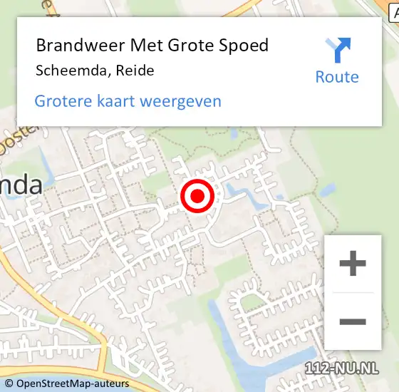 Locatie op kaart van de 112 melding: Brandweer Met Grote Spoed Naar Scheemda, Reide op 2 maart 2022 20:51