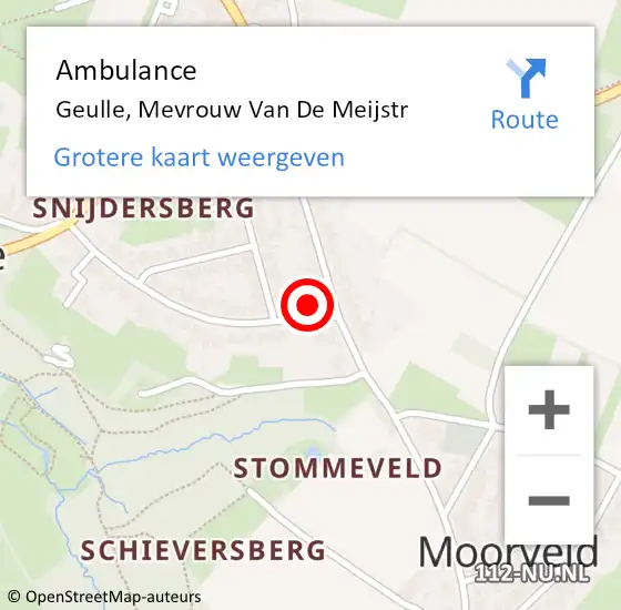 Locatie op kaart van de 112 melding: Ambulance Geulle, Mevrouw Van De Meijstr op 10 juli 2014 03:32