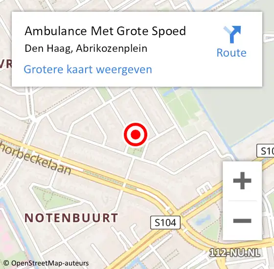 Locatie op kaart van de 112 melding: Ambulance Met Grote Spoed Naar Den Haag, Abrikozenplein op 2 maart 2022 22:01