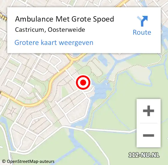 Locatie op kaart van de 112 melding: Ambulance Met Grote Spoed Naar Castricum, Oosterweide op 2 maart 2022 22:14