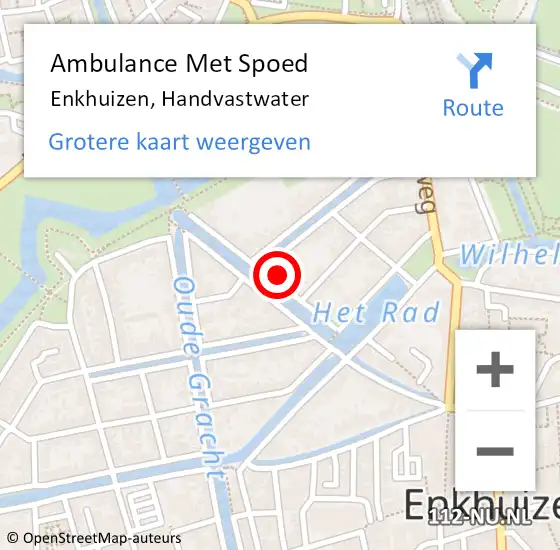 Locatie op kaart van de 112 melding: Ambulance Met Spoed Naar Enkhuizen, Handvastwater op 3 maart 2022 06:48