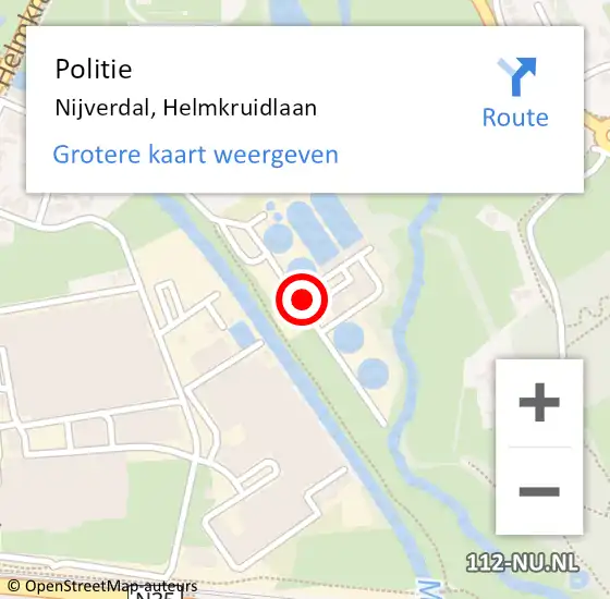 Locatie op kaart van de 112 melding: Politie Nijverdal, Helmkruidlaan op 3 maart 2022 07:09