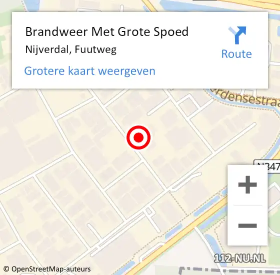 Locatie op kaart van de 112 melding: Brandweer Met Grote Spoed Naar Nijverdal, Fuutweg op 3 maart 2022 07:24