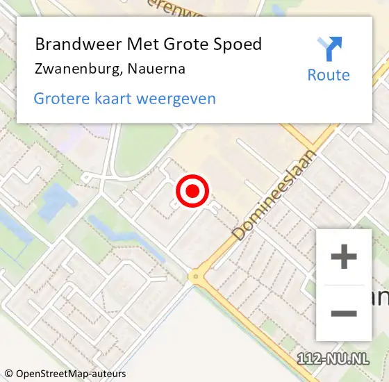 Locatie op kaart van de 112 melding: Brandweer Met Grote Spoed Naar Zwanenburg, Nauerna op 3 maart 2022 07:36