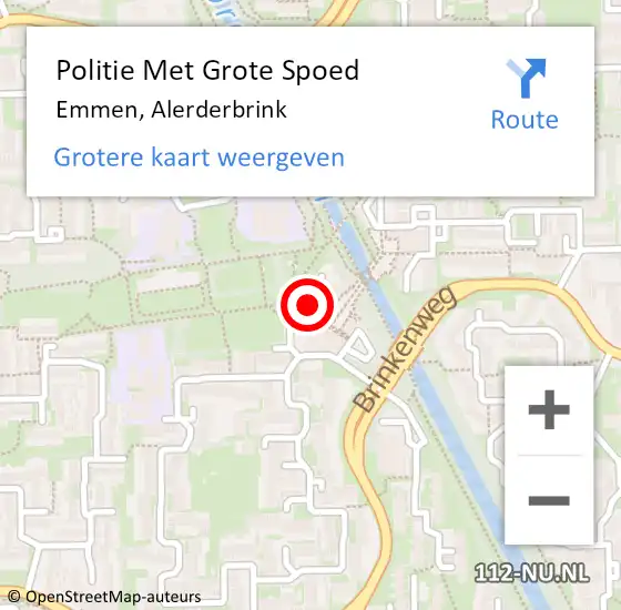 Locatie op kaart van de 112 melding: Politie Met Grote Spoed Naar Emmen, Alerderbrink op 3 maart 2022 07:43