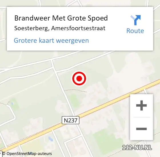 Locatie op kaart van de 112 melding: Brandweer Met Grote Spoed Naar Soesterberg, Amersfoortsestraat op 3 maart 2022 07:51