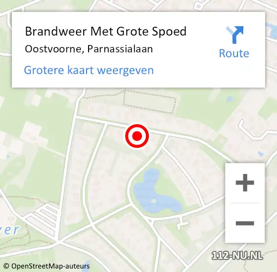 Locatie op kaart van de 112 melding: Brandweer Met Grote Spoed Naar Oostvoorne, Parnassialaan op 3 maart 2022 07:56