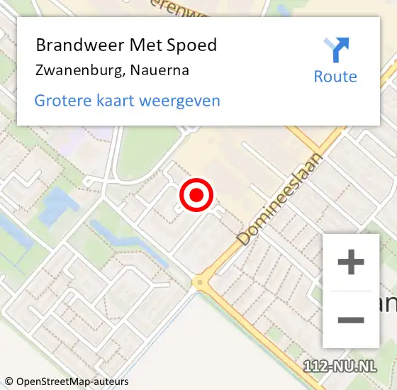 Locatie op kaart van de 112 melding: Brandweer Met Spoed Naar Zwanenburg, Nauerna op 3 maart 2022 08:03