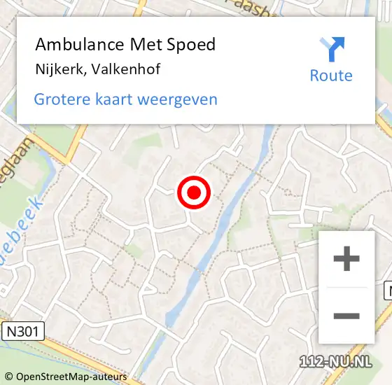 Locatie op kaart van de 112 melding: Ambulance Met Spoed Naar Nijkerk, Valkenhof op 3 maart 2022 08:20