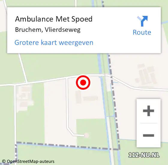 Locatie op kaart van de 112 melding: Ambulance Met Spoed Naar Bruchem, Vlierdseweg op 3 maart 2022 08:38