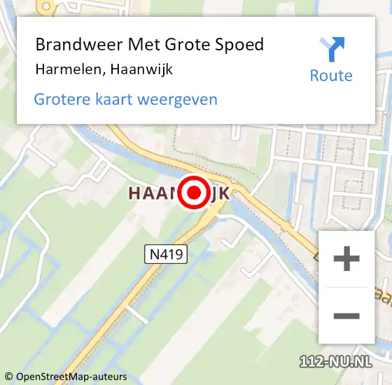 Locatie op kaart van de 112 melding: Brandweer Met Grote Spoed Naar Harmelen, Haanwijk op 3 maart 2022 08:42