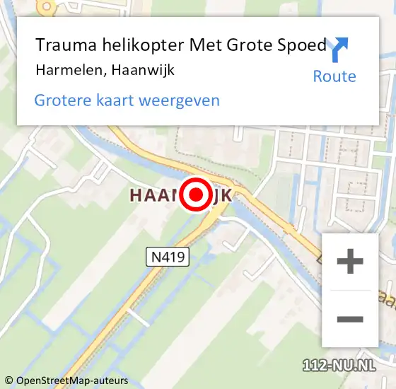 Locatie op kaart van de 112 melding: Trauma helikopter Met Grote Spoed Naar Harmelen, Haanwijk op 3 maart 2022 08:43