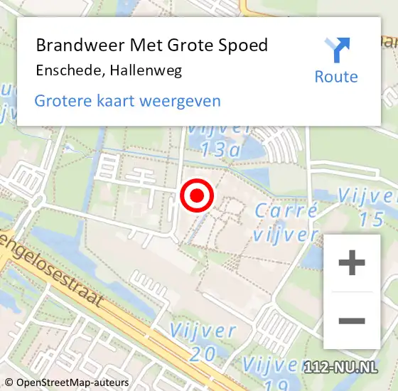 Locatie op kaart van de 112 melding: Brandweer Met Grote Spoed Naar Enschede, Hallenweg op 3 maart 2022 08:52