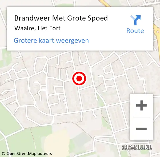 Locatie op kaart van de 112 melding: Brandweer Met Grote Spoed Naar Waalre, Het Fort op 3 maart 2022 11:03