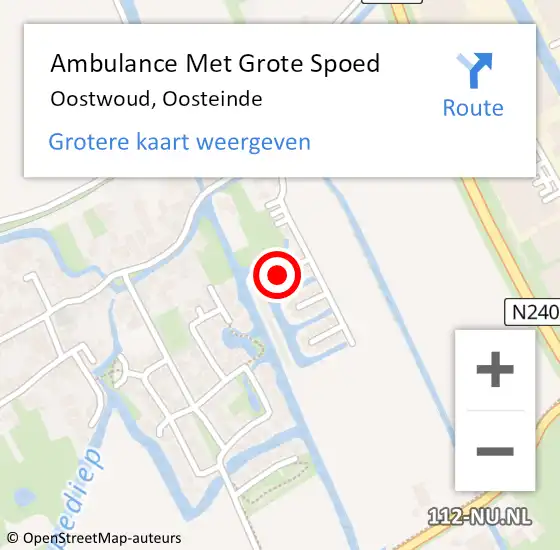 Locatie op kaart van de 112 melding: Ambulance Met Grote Spoed Naar Oostwoud, Oosteinde op 3 maart 2022 11:39