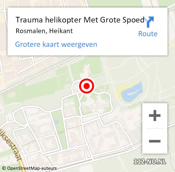 Locatie op kaart van de 112 melding: Trauma helikopter Met Grote Spoed Naar Rosmalen, Heikant op 3 maart 2022 11:40