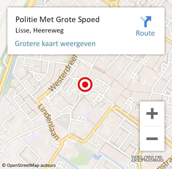 Locatie op kaart van de 112 melding: Politie Met Grote Spoed Naar Lisse, Heereweg op 3 maart 2022 11:46