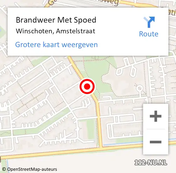 Locatie op kaart van de 112 melding: Brandweer Met Spoed Naar Winschoten, Amstelstraat op 10 juli 2014 06:26