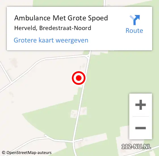 Locatie op kaart van de 112 melding: Ambulance Met Grote Spoed Naar Herveld, Bredestraat-Noord op 3 maart 2022 11:55