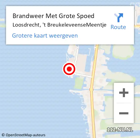 Locatie op kaart van de 112 melding: Brandweer Met Grote Spoed Naar Loosdrecht, 't BreukeleveenseMeentje op 3 maart 2022 13:35