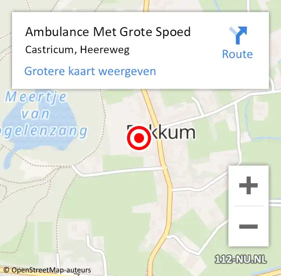 Locatie op kaart van de 112 melding: Ambulance Met Grote Spoed Naar Castricum, Heereweg op 3 maart 2022 13:54