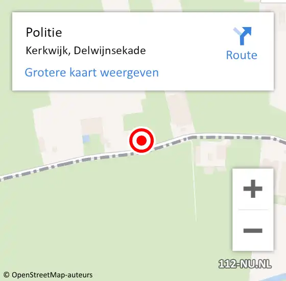 Locatie op kaart van de 112 melding: Politie Kerkwijk, Delwijnsekade op 3 maart 2022 14:16