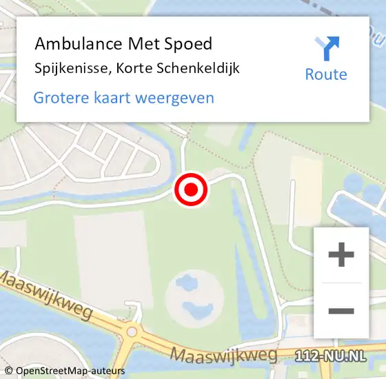 Locatie op kaart van de 112 melding: Ambulance Met Spoed Naar Spijkenisse, Korte Schenkeldijk op 3 maart 2022 14:24