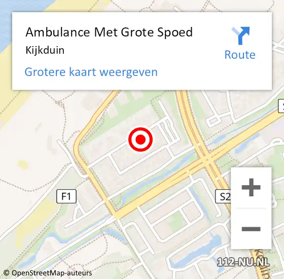 Locatie op kaart van de 112 melding: Ambulance Met Grote Spoed Naar Kijkduin op 3 maart 2022 14:51