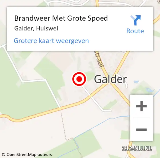 Locatie op kaart van de 112 melding: Brandweer Met Grote Spoed Naar Galder, Huiswei op 3 maart 2022 15:43