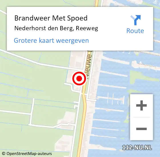 Locatie op kaart van de 112 melding: Brandweer Met Spoed Naar Nederhorst den Berg, Reeweg op 3 maart 2022 15:58