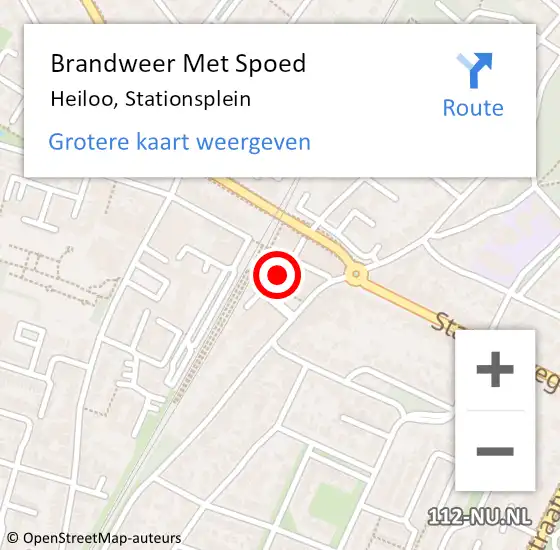 Locatie op kaart van de 112 melding: Brandweer Met Spoed Naar Heiloo, Stationsplein op 3 maart 2022 16:20