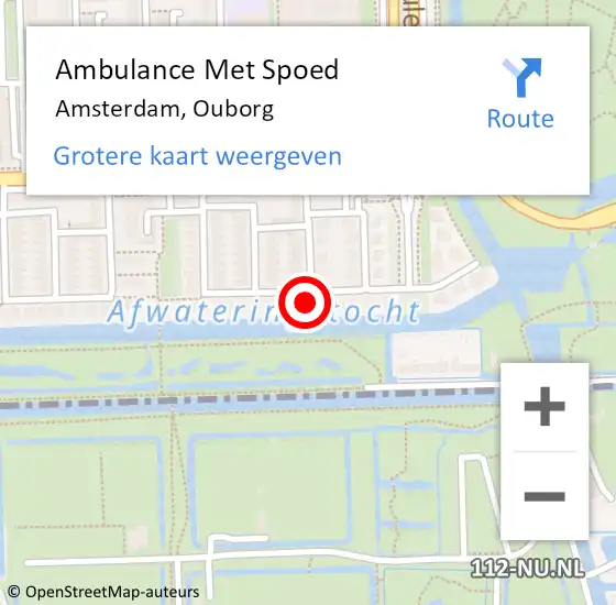 Locatie op kaart van de 112 melding: Ambulance Met Spoed Naar Amsterdam, Ouborg op 3 maart 2022 16:44