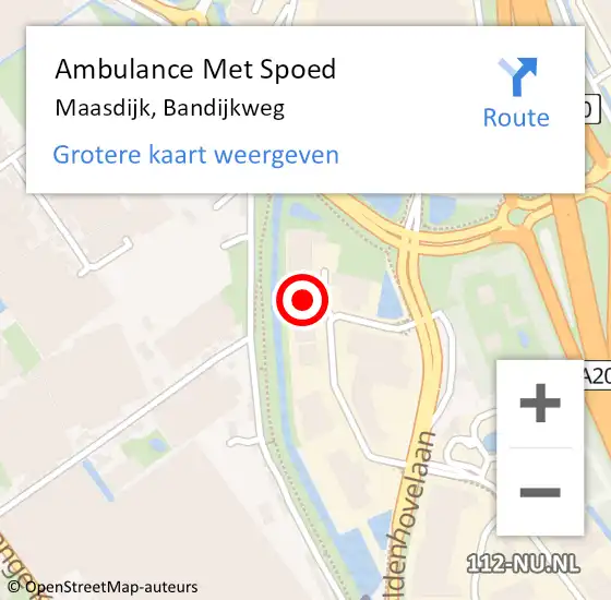 Locatie op kaart van de 112 melding: Ambulance Met Spoed Naar Maasdijk, Bandijkweg op 3 maart 2022 16:50