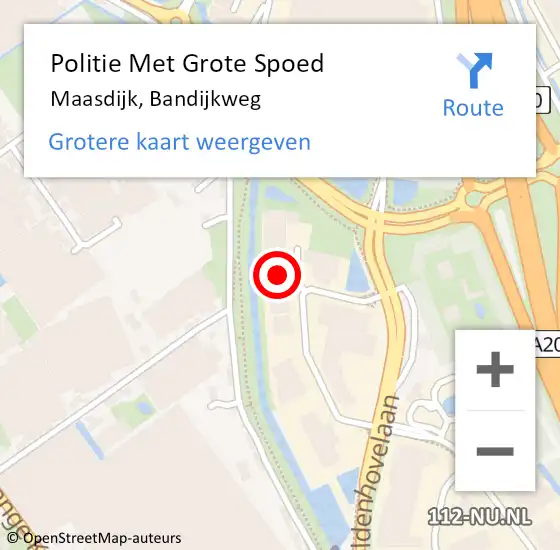 Locatie op kaart van de 112 melding: Politie Met Grote Spoed Naar Maasdijk, Bandijkweg op 3 maart 2022 16:52