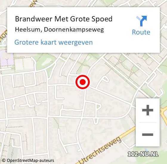 Locatie op kaart van de 112 melding: Brandweer Met Grote Spoed Naar Heelsum, Doornenkampseweg op 3 maart 2022 17:11