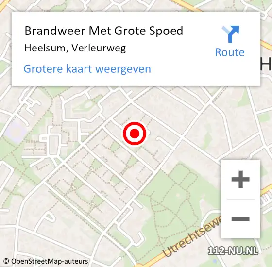 Locatie op kaart van de 112 melding: Brandweer Met Grote Spoed Naar Heelsum, Verleurweg op 3 maart 2022 17:16